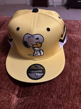 Yellow Snoopy & Woodstock Fitted Baseball Cap